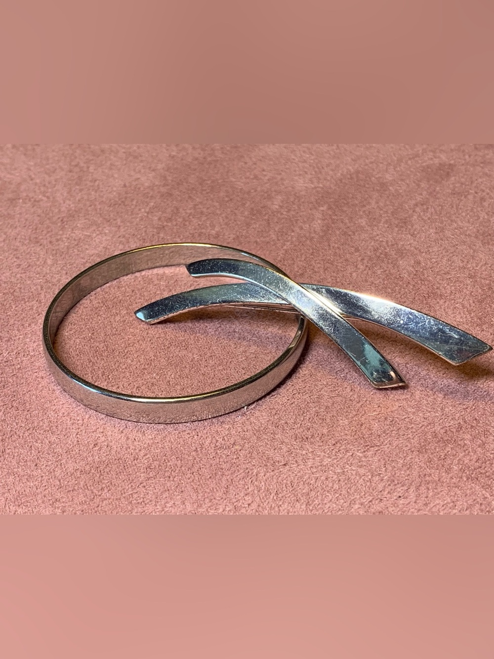 Vintage Monet Bracelet Silver tone & Jones New York Silver Angled Brooch